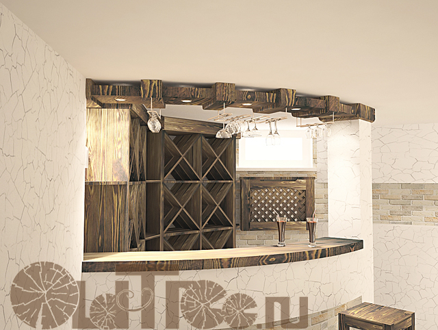 Дизайн барной стойки и винных стелажей